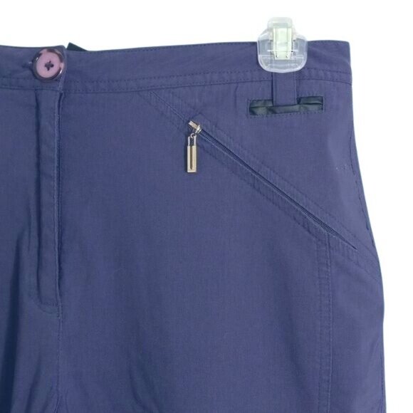 Jamie Sadock Size 10 Pants Womens Purple Button Closure High Waisted Zip Pockets - Picture 4 of 14